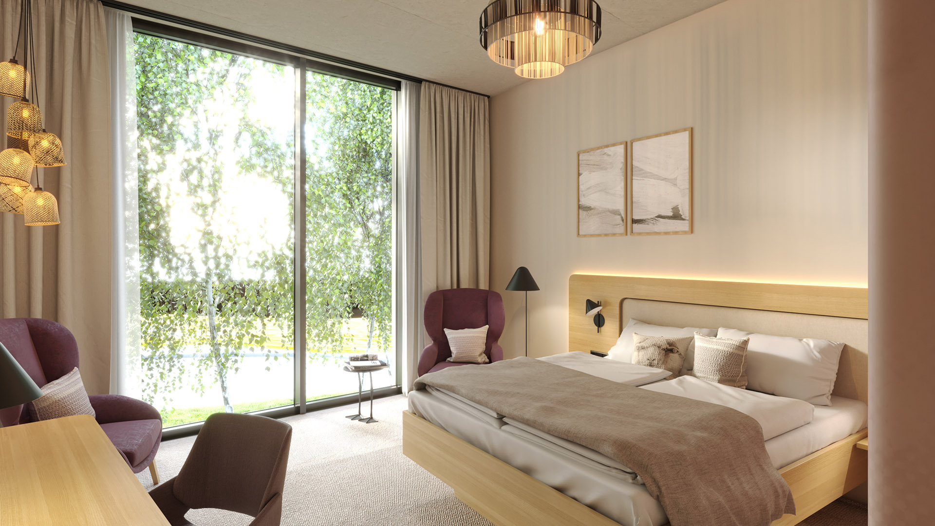 Andershotel Zimmer mit Bett